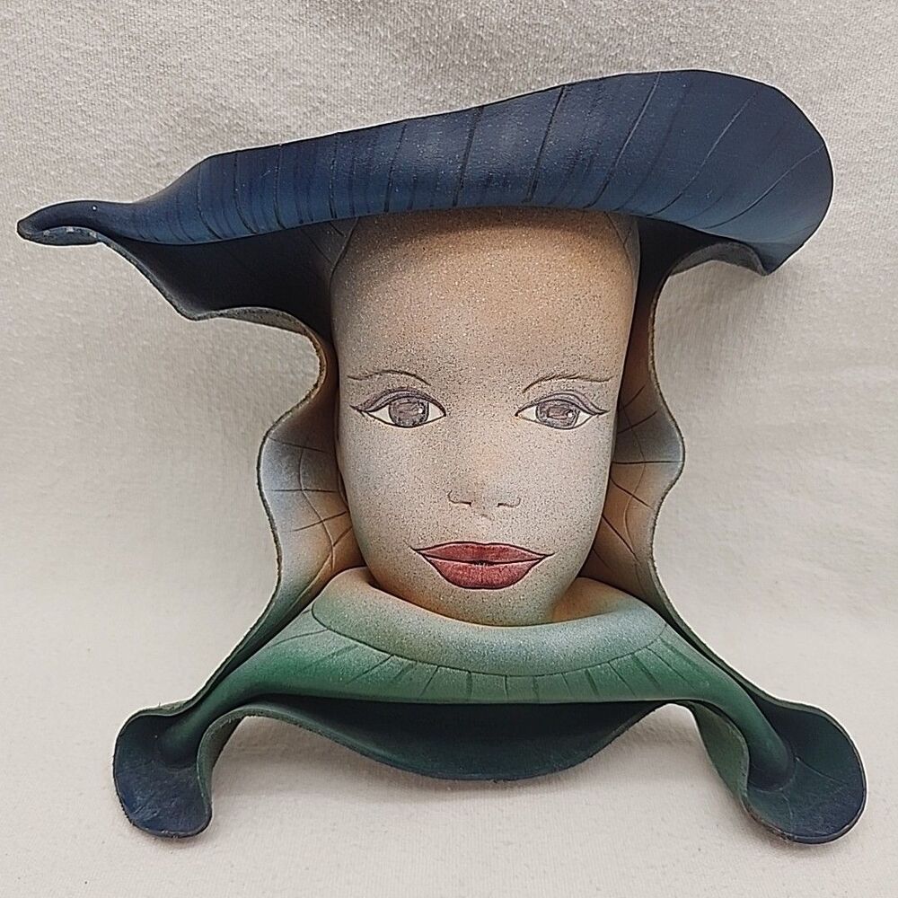 Wall Mask Leather Doug Gibson Lady Signed Hand Painted 1996 Disney Tag Decor VTG